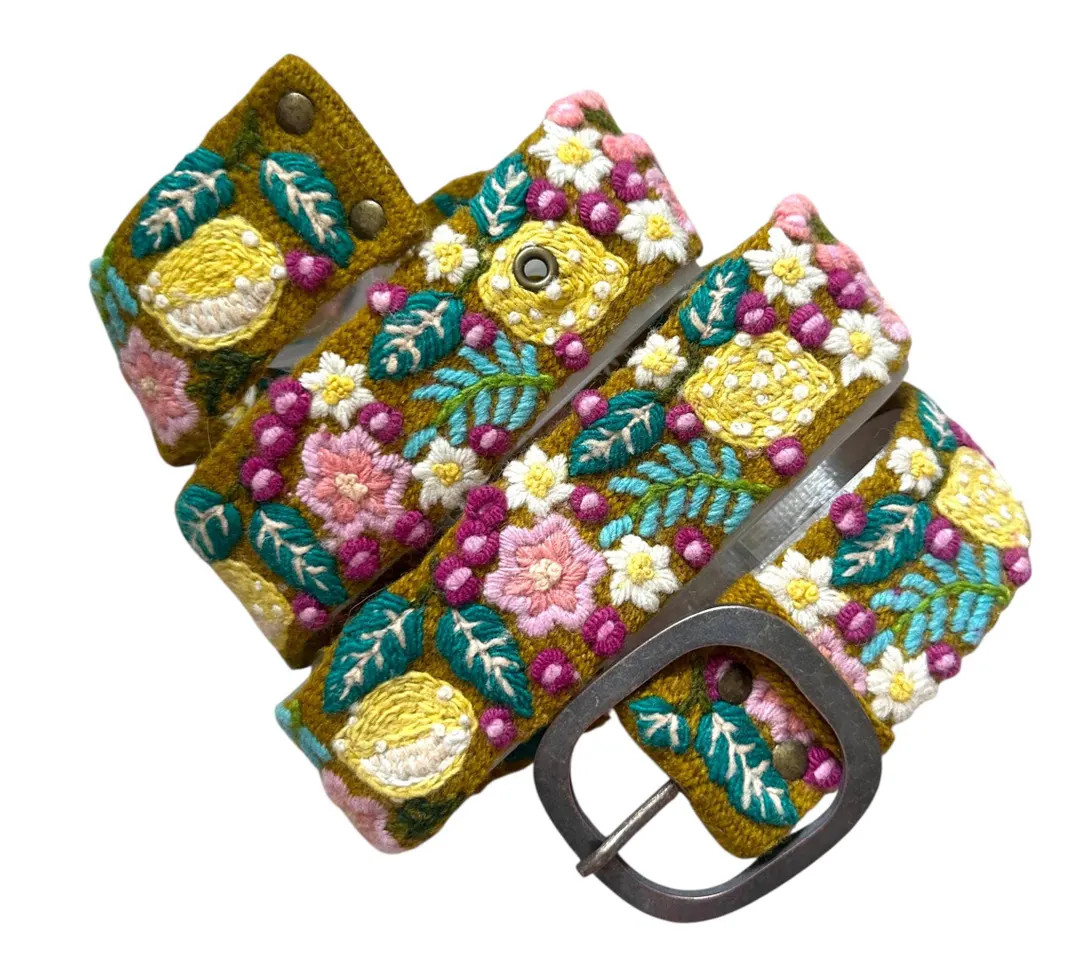 Peruvian Embroidered Belt, Wool Belt, Flower Belt, Bohemian Belt, Floral Ethnic, Womens Handmade ... | Etsy (US)