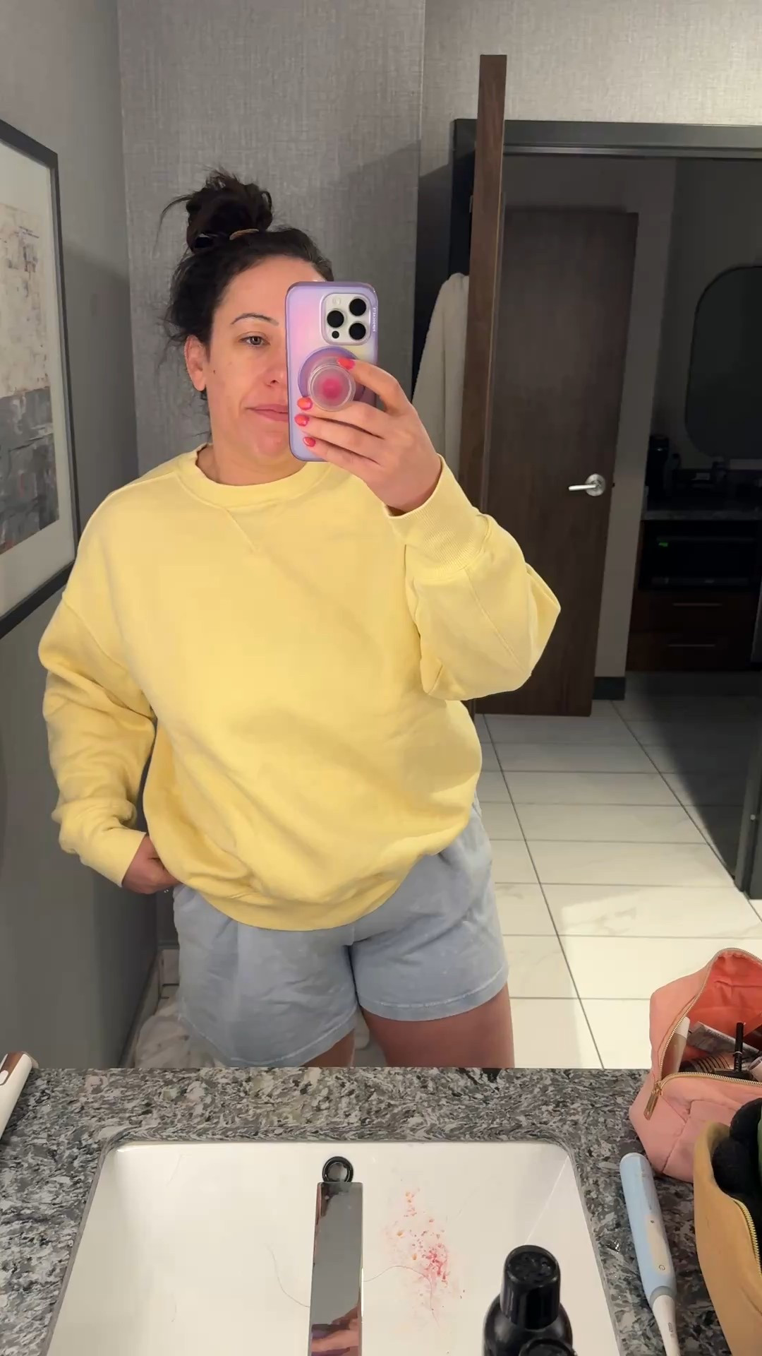 What I am traveling home in from aerie! Size medium in sweatshirt and large in shorts! Loving how comfy these are :) 

#LTKSaleAlert #LTKFindsUnder100 #LTKMidsize