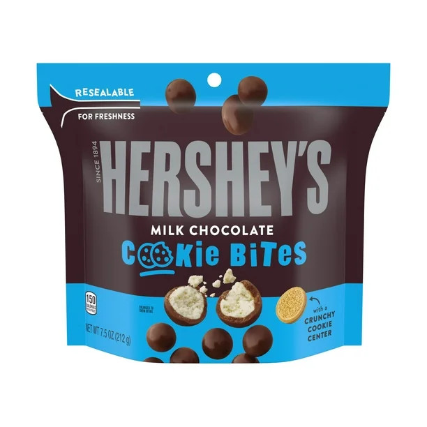 Hershey's, Milk Chocolate Cookie Bites, Chocolate Covered Cookie Snack, 7.5 Oz. | Walmart (US)