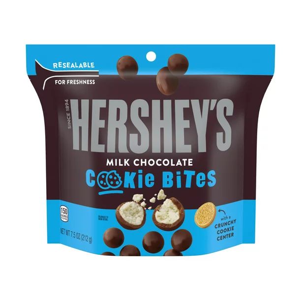 Hershey's, Milk Chocolate Cookie Bites, Chocolate Covered Cookie Snack, 7.5 Oz. | Walmart (US)