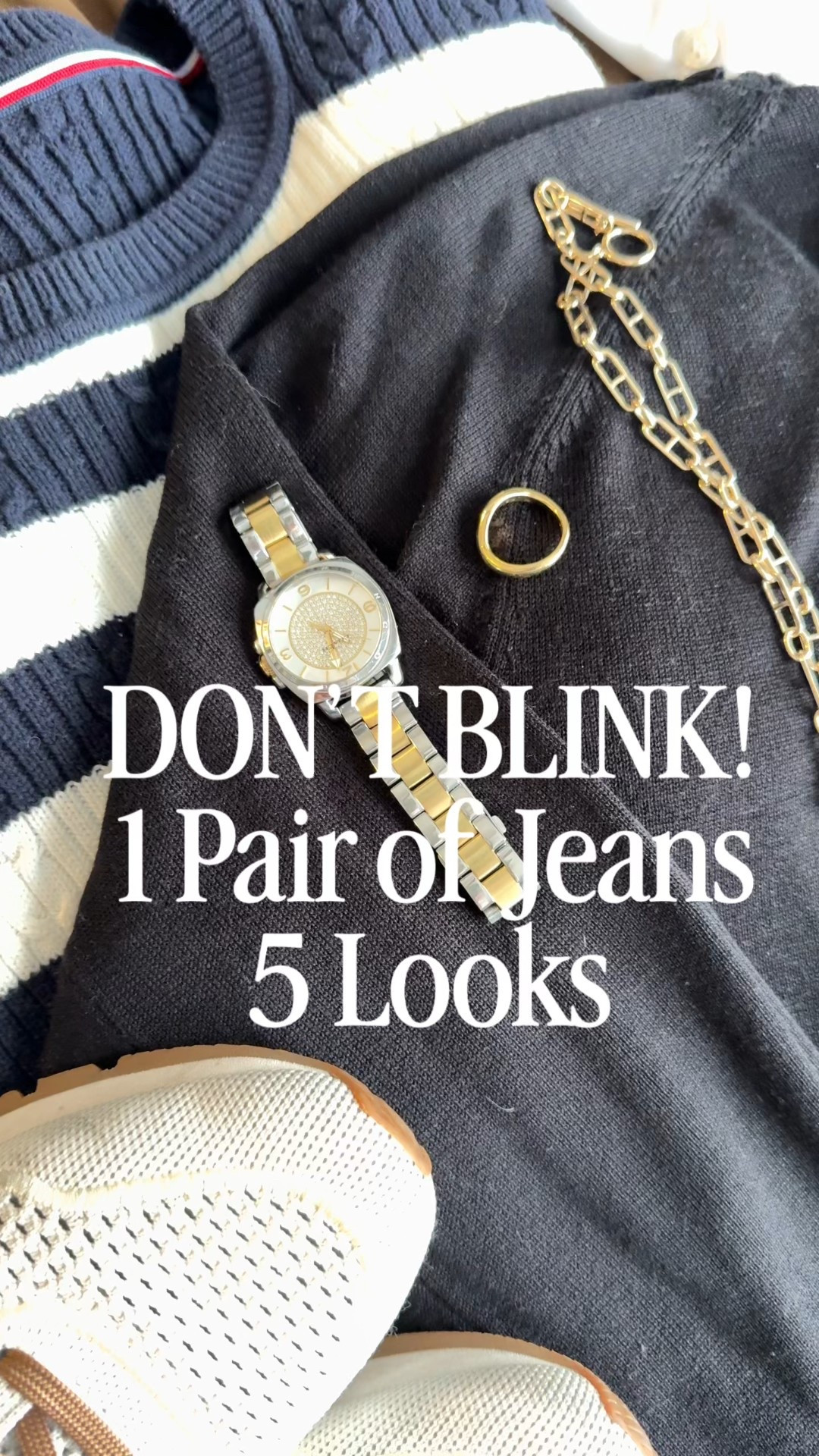 One Pair of Jeans 5 Looks
Casual
Elevated casual x2
Office
Chic
Same jeans, different tops, layers, and shoes.  Because great style isn’t about more clothes, it’s about knowing how to wear what you already own.

Which look is most you?
Save this for outfit inspiration different tops, layers, and shoes. Because great style isn’t about more clothes, it’s about knowing how to wear what you already own  