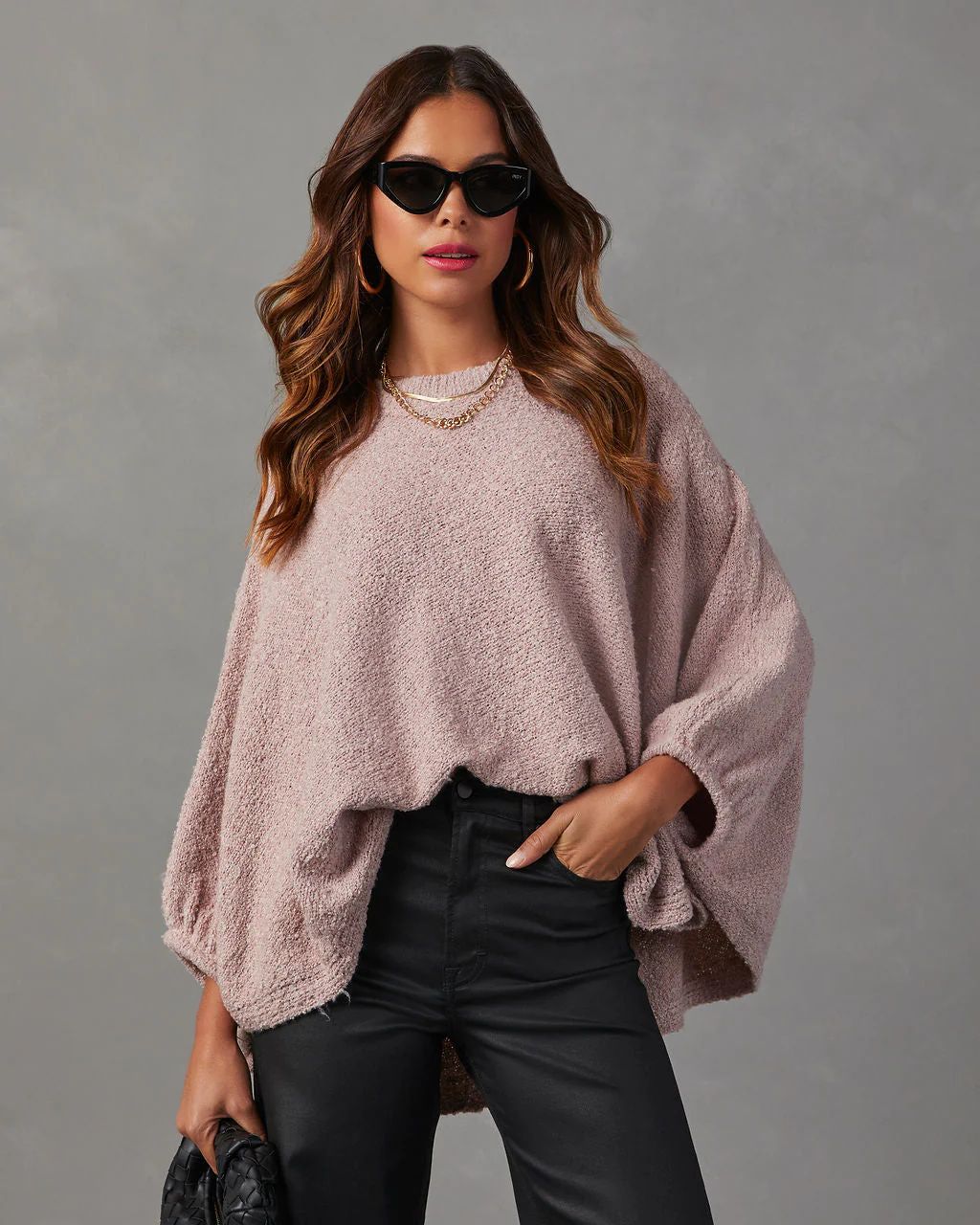 Helene Textured Poncho Sweater | VICI Collection