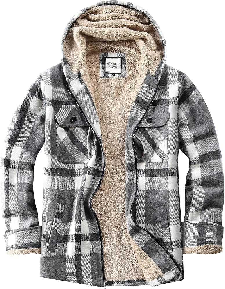 Women's Full Zip Fleece Flannel Jacket Plaid Sherpa Lined Jacket for Women | Amazon (US)