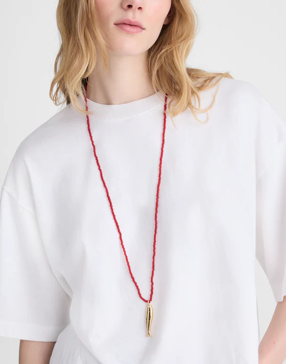 Fish Pendant Beaded Necklace | Madewell