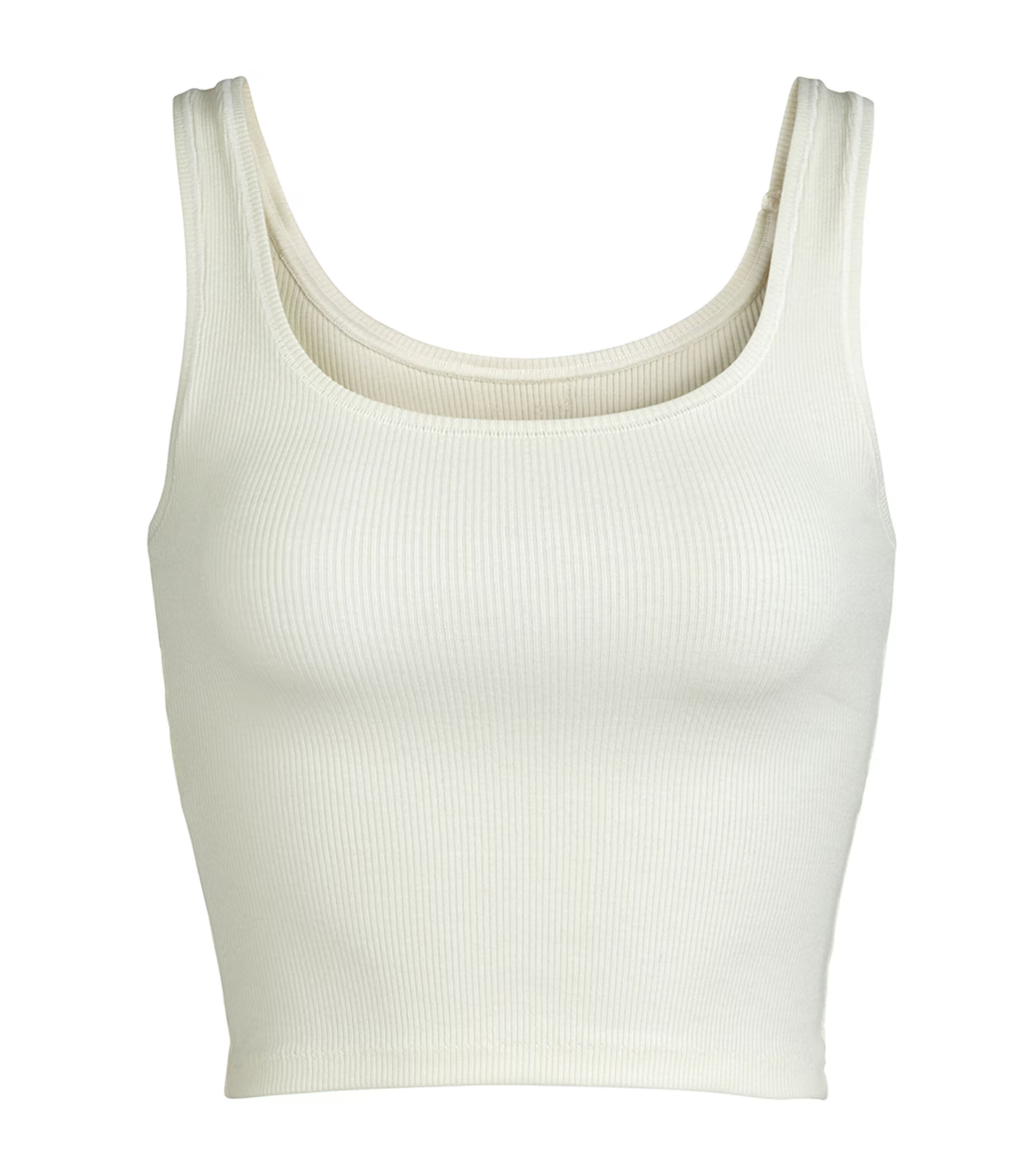 Skims Cotton Ribbed Cropped Tank Top | Harrods
