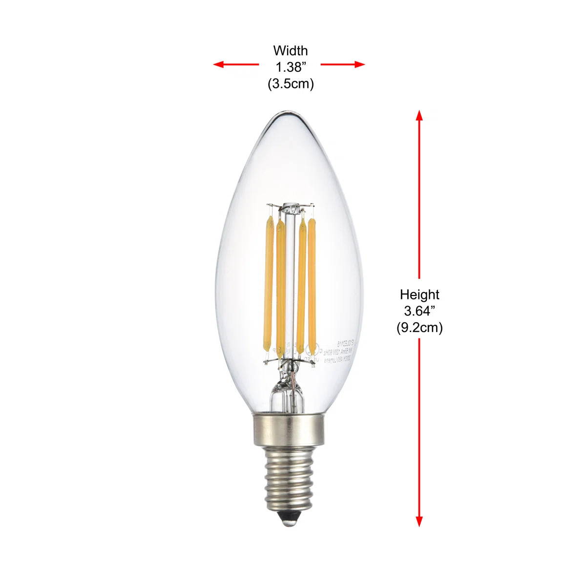 6W (40 Watt Equivalent) B10 E12 Dimmable LED Candelabra Light Bulb (Set of 10) E12LED115-10PK | Wayfair North America