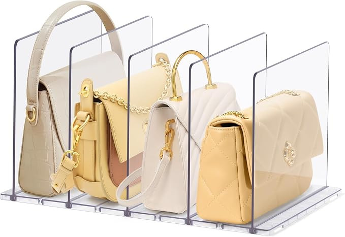 5 Pack Transparent Acrylic Shelf Dividers,Adjustable Pocket Dividers | Transparent Handbag Organi... | Amazon (UK)