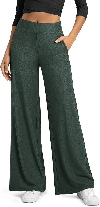 ODODOS Women's Extra Wide Leg Pants - Ultra Soft odSTRATUM Tech Casual Relaxed Lounge Pants with ... | Amazon (US)