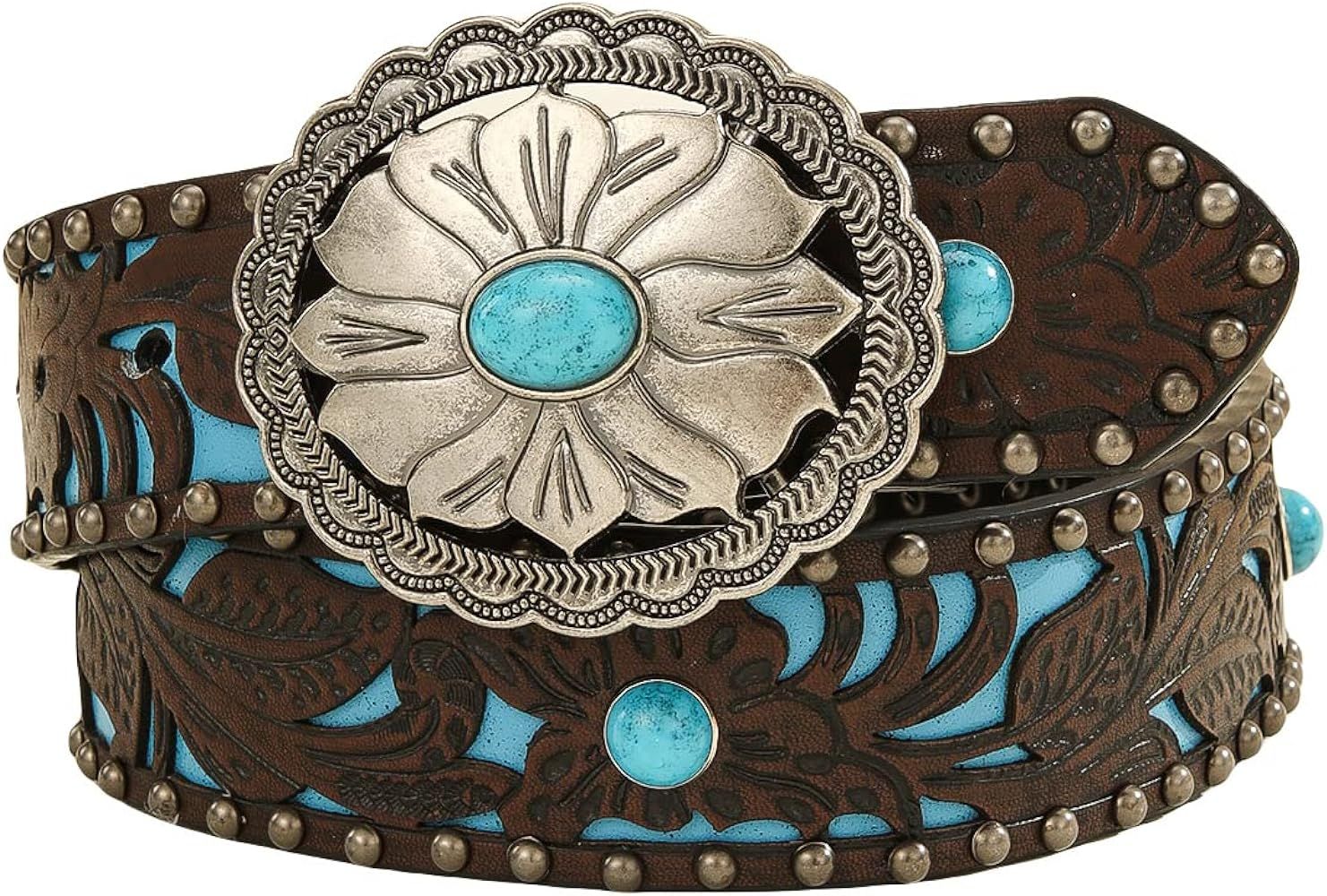 Verdusa Women's Vintage Western Leather Buckle Belt | Amazon (CA)