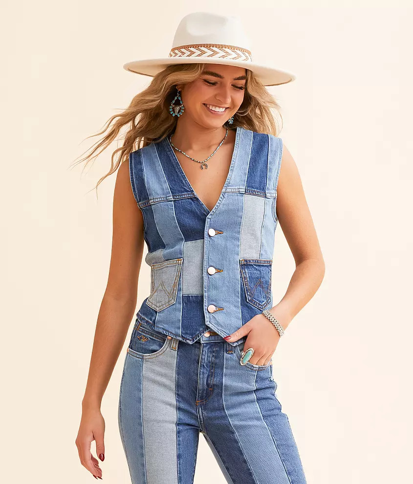 Lainey Wilson Patchwork Denim Stretch Vest | Buckle