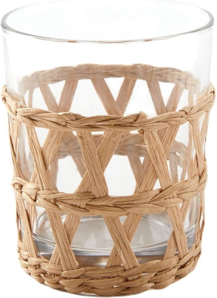 Tableau 4 Pack Rattan Glass Holder Set - Wicker Decor with 4 Dishwasher Safe Drinking Glasses, Ru... | Amazon (US)