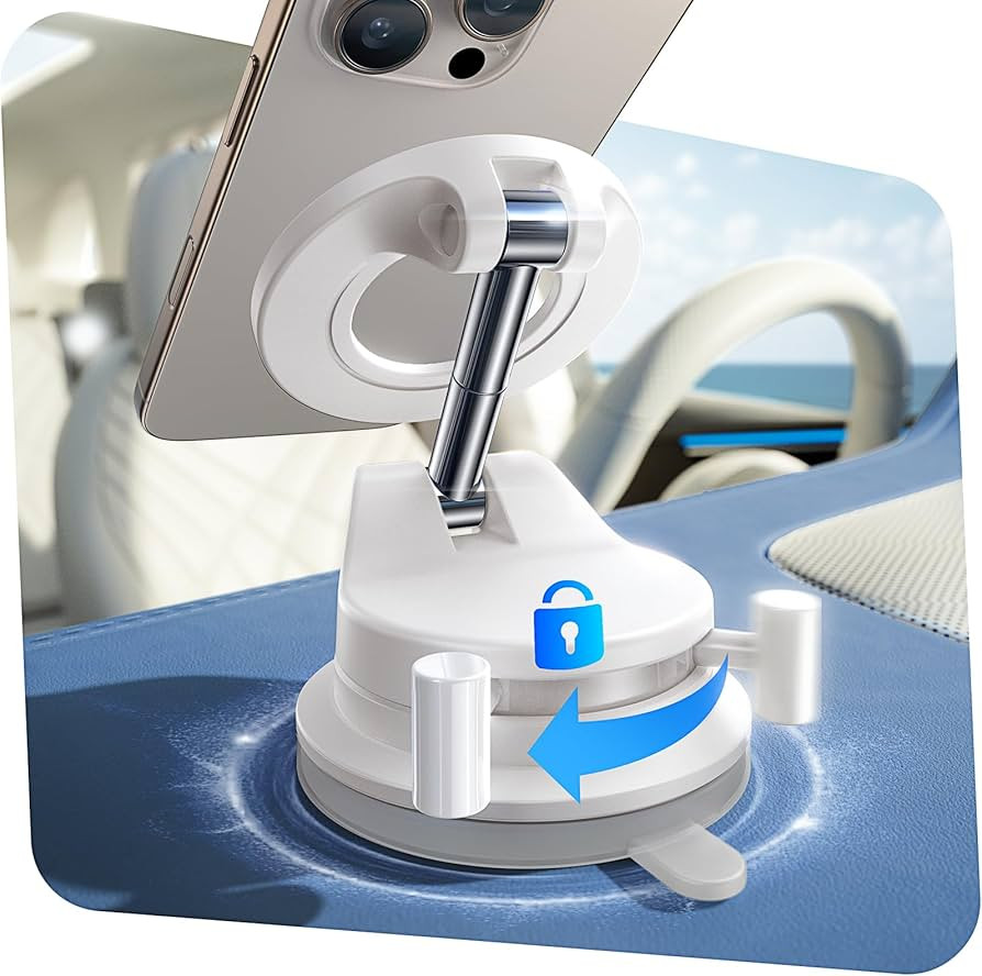 LISEN Vacuum Magnetic Car Phone Holder, SuctionPro Magsafe Car Mount for Girl Car Accessories, Ch... | Amazon (US)