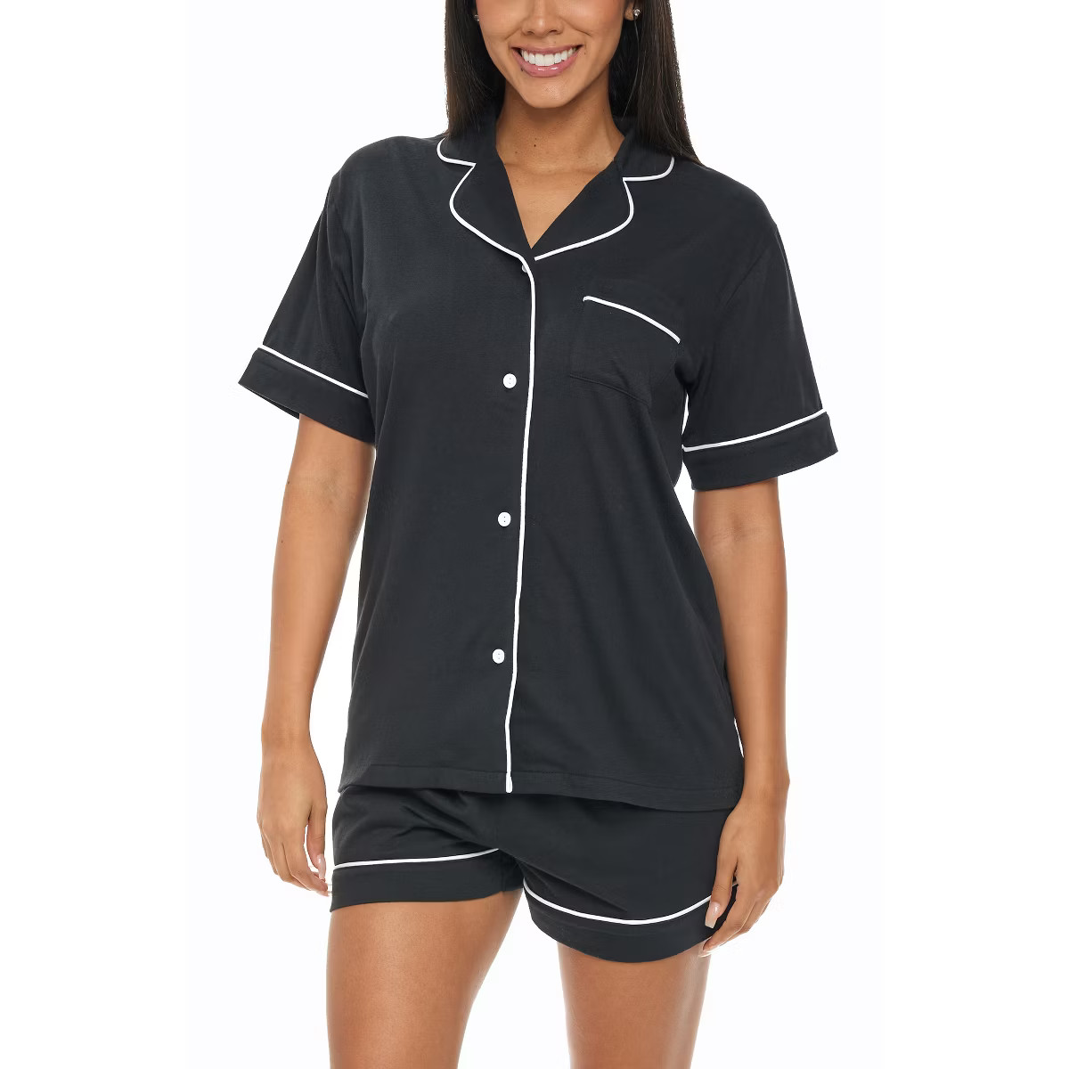 ADR Women's Soft Cotton Knit Jersey Pajamas Lounge Set, Short Sleeve Top and Shorts with Pockets | Target