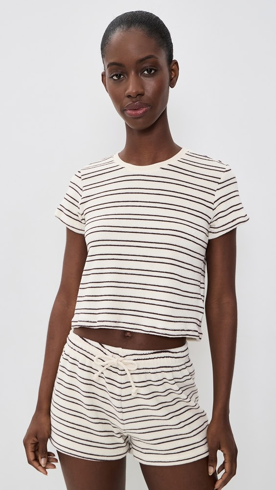Eve Loop Terry Stripe Short Sleeve Shirt | Shopbop