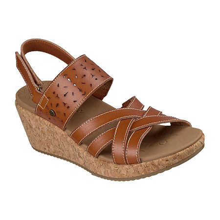 Skechers Womens Arch Fit Beverlee 2.0 Wedge Sandals, 11 Medium, Brown | JCPenney