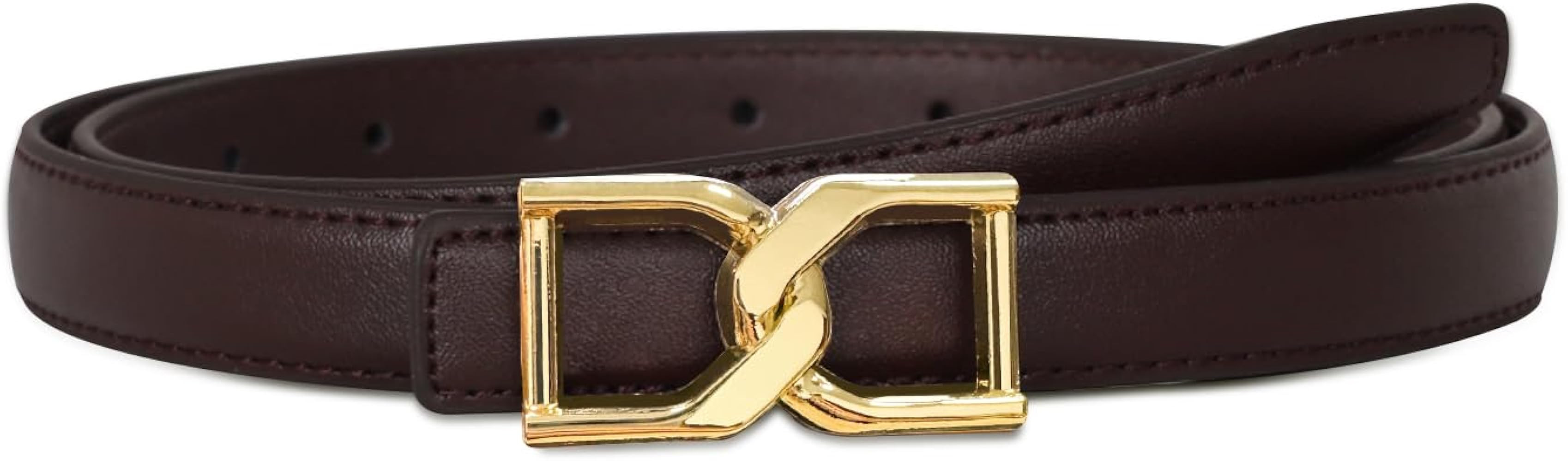 Women's Leather Belt with Buckle - Ideal for Dresses, Jeans, and Coats | Amazon (US)