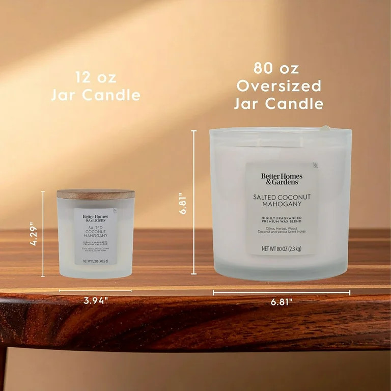 Better Homes & Gardens Salted Coconut Mahogany Scented 4-Wick Large Oversized Jar Candle 80oz. | Walmart (US)