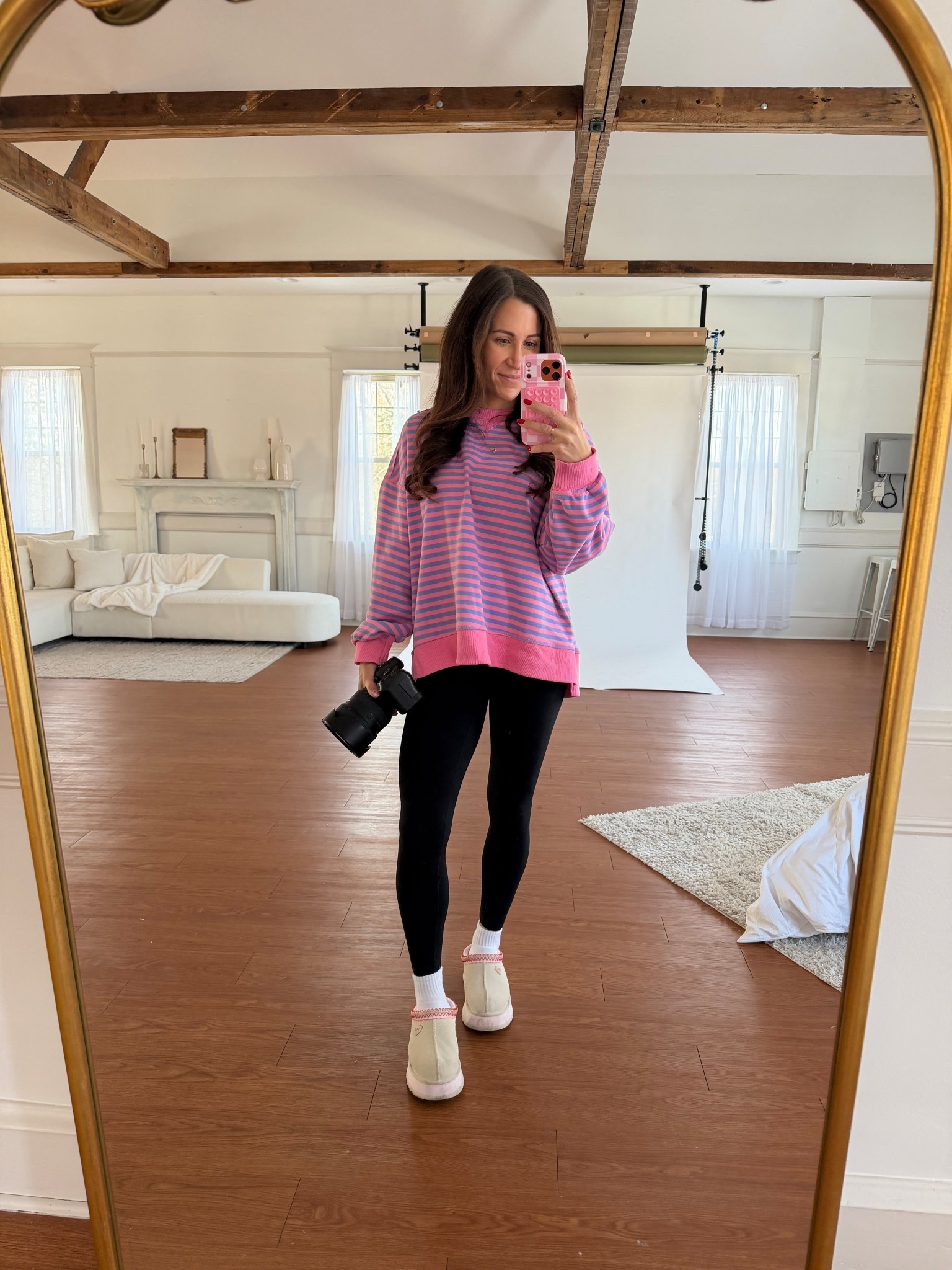 cozy pink vday week outfit 🩷 my favorite leggings ever 

#LTKootd #LTKValentine #LTKmomlife