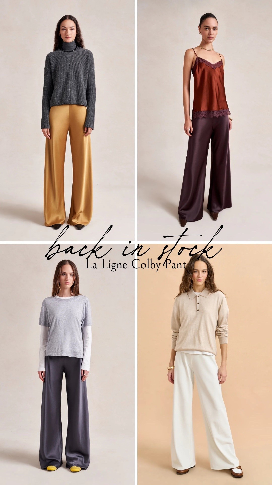 Popular colors back (in most sizes!) 🤍 These run TTS and the matte styles can work as an everyday elevated pant, while the satins are ideal for evening and dressy functions. So comfortable and not thin!

#LTKSeasonal #LTKHoliday