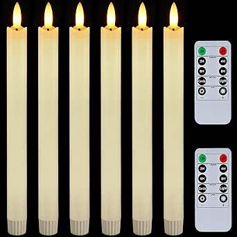 Homemory 6 Pcs Flameless Taper Candles with Remote Timer and Dimmer, LED Candle Sticks with Flick... | Amazon (US)