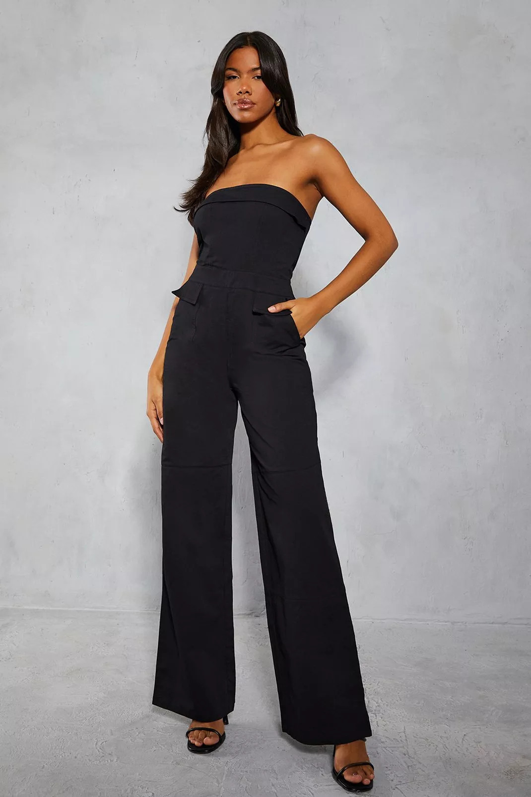 Utility Detail Bandeau Wide Leg Jumpsuit | Nasty Gal US