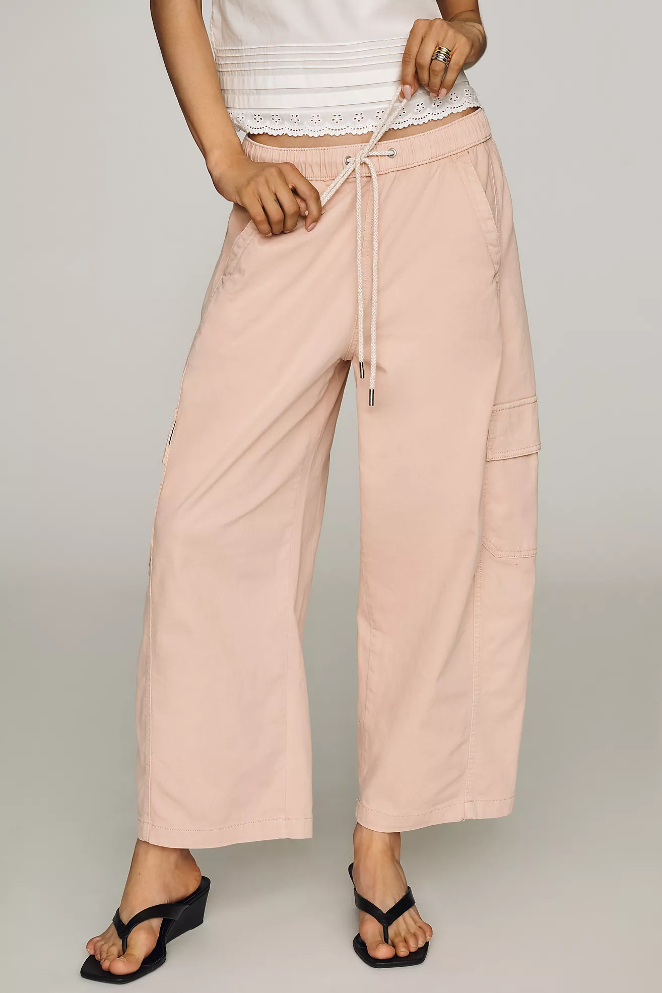 Pilcro Izzie Relaxed Pull-On Cargo Barrel Pants | Anthropologie (US)