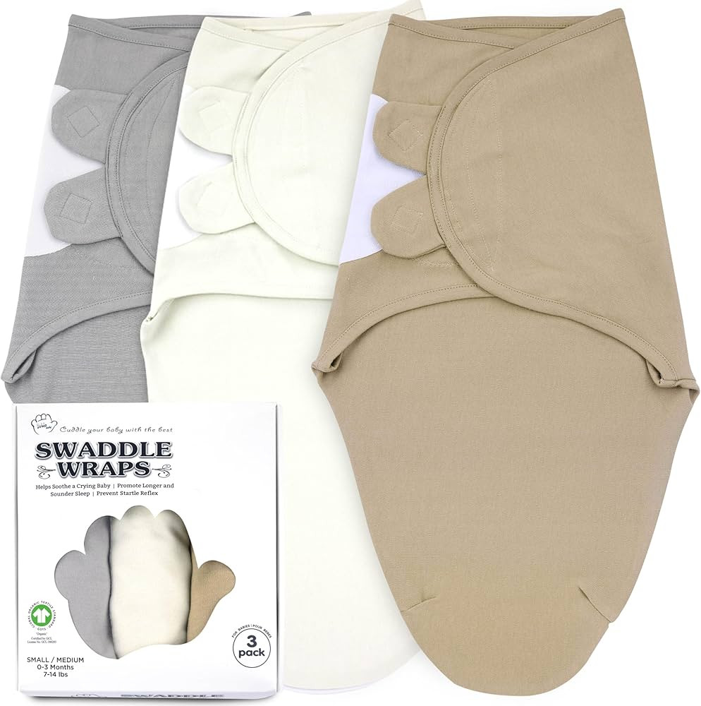 Bublo Baby Organic Baby Swaddle, 3-Pack Newborn Babies Swaddle Sleep Sack, Swaddles 0-3 Months, I... | Amazon (US)