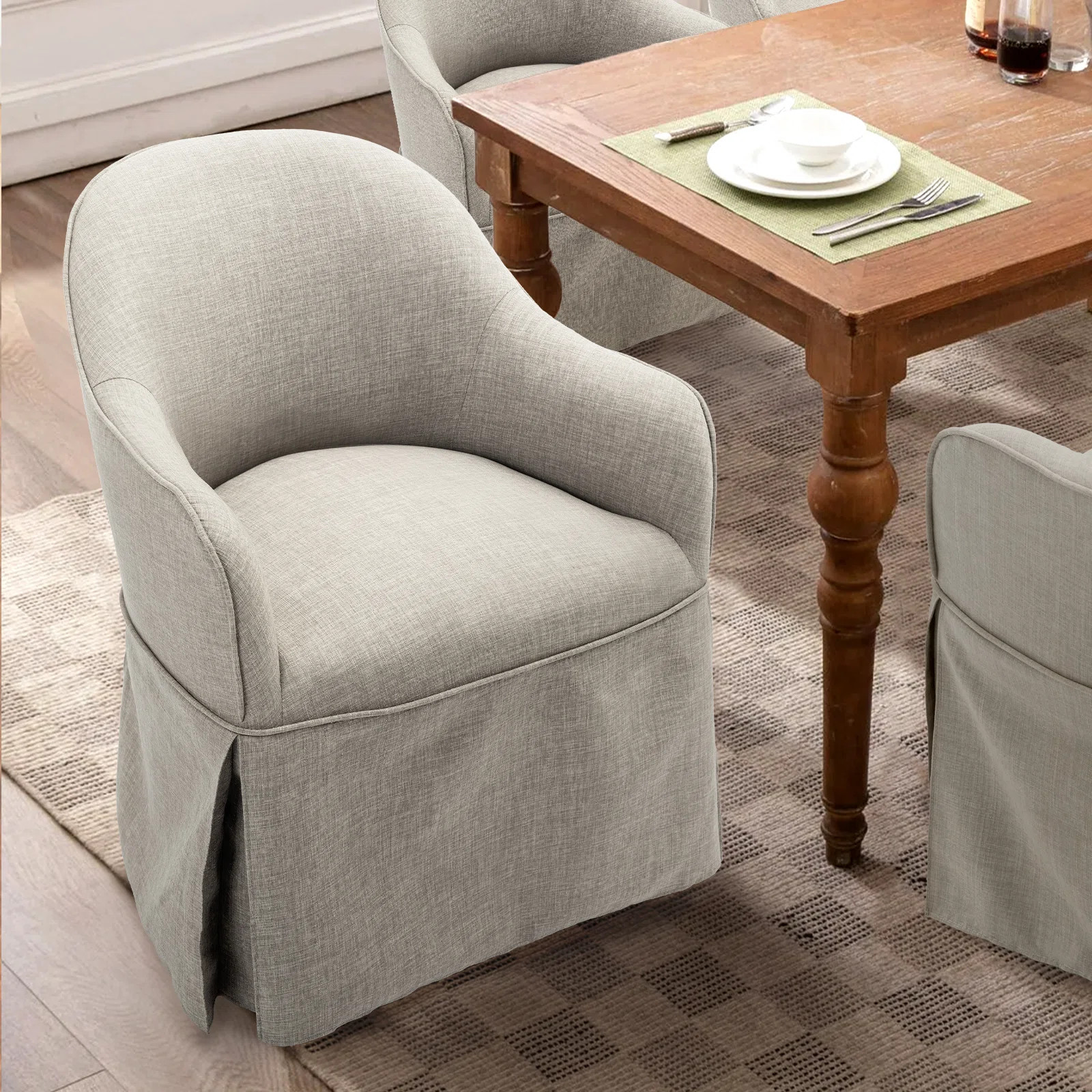 Red Barrel Studio Polyester Upholstered Skirted Dining Chair & Reviews | Wayfair | Wayfair North America