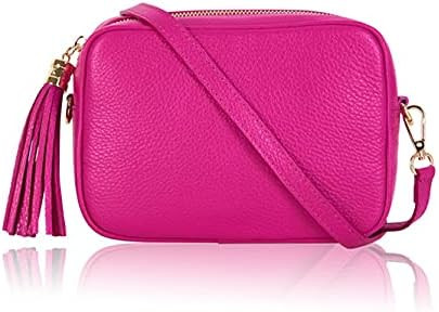 Montte Di Jinne - 100% Made in Italy - Soft Leather Women's Cross Body Shoulder Bag with Tassel k... | Amazon (UK)