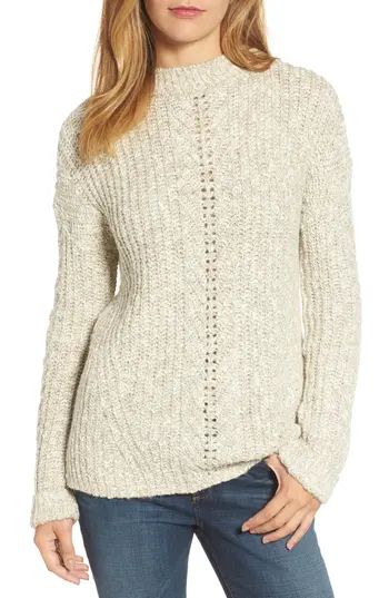 Women's Lucky Brand Open Stitch Sweater, Size Medium - Ivory | Nordstrom