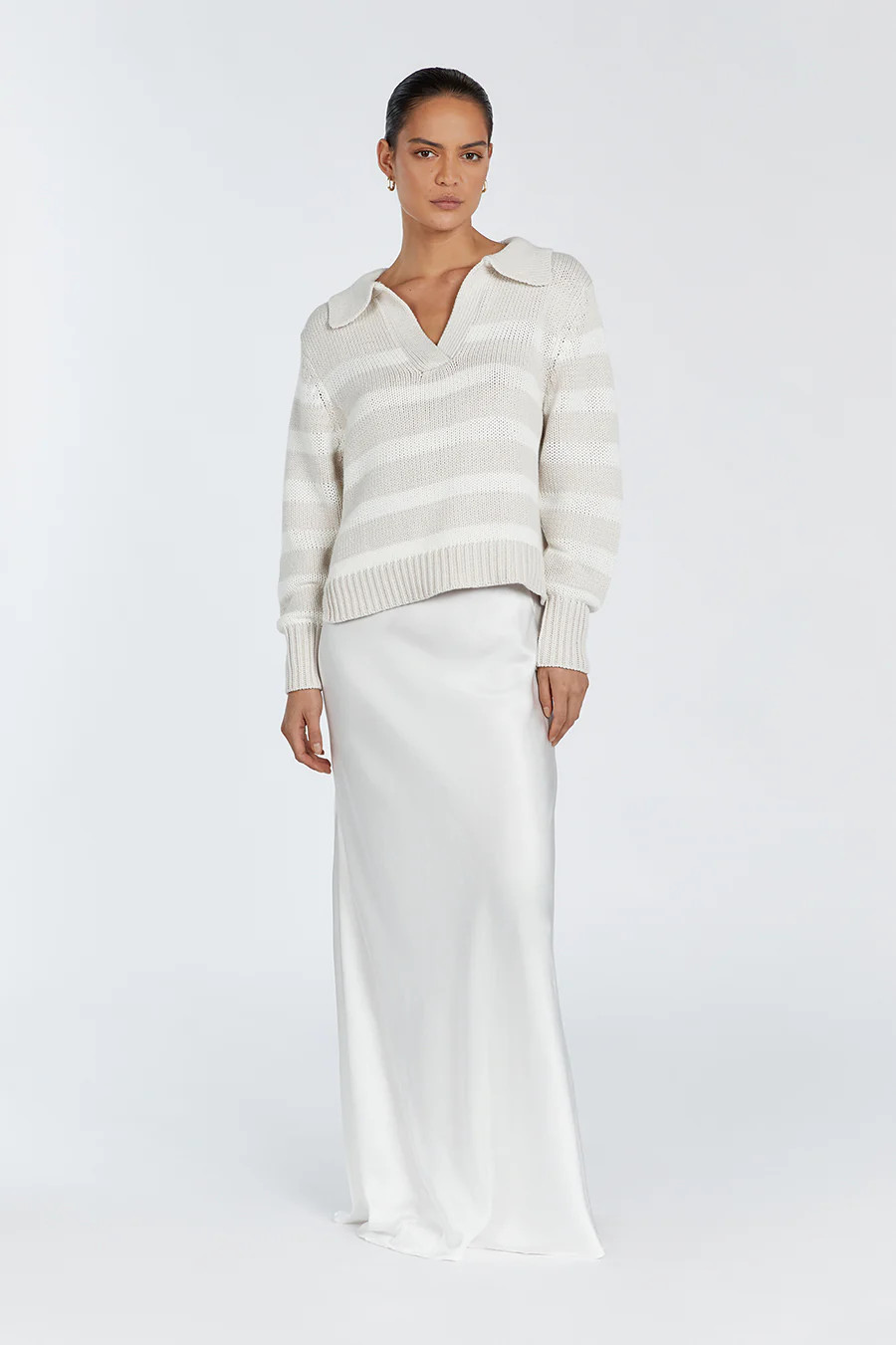 COLBIE CREAM STRIPE KNIT JUMPER | DISSH