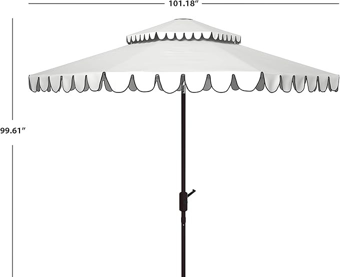 SAFAVIEH Outdoor Venice 9-Foot Round Double Top Crank UV Protected Umbrella | Amazon (US)
