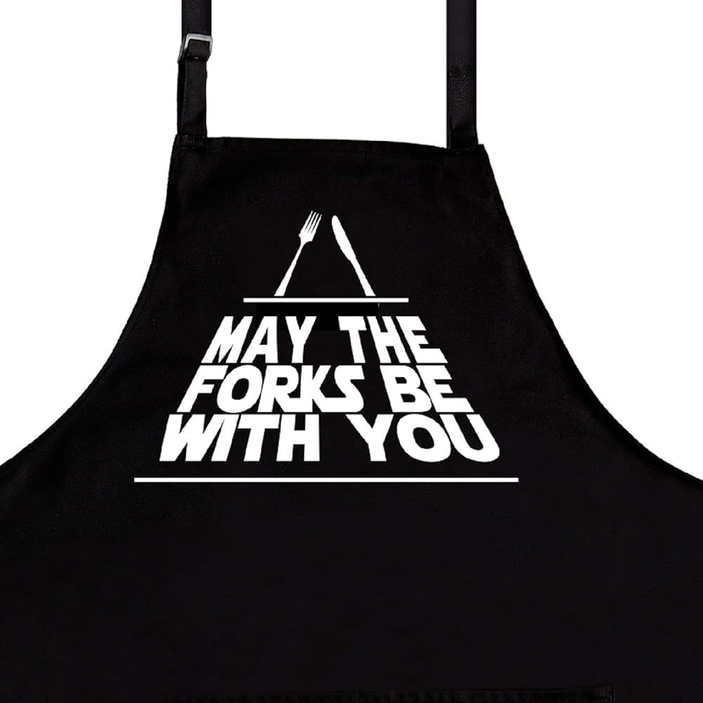 Nomsum Funny Aprons for Men, May The Forks Be with You, One Size Fits All, Premium Quality Kitche... | Amazon (US)