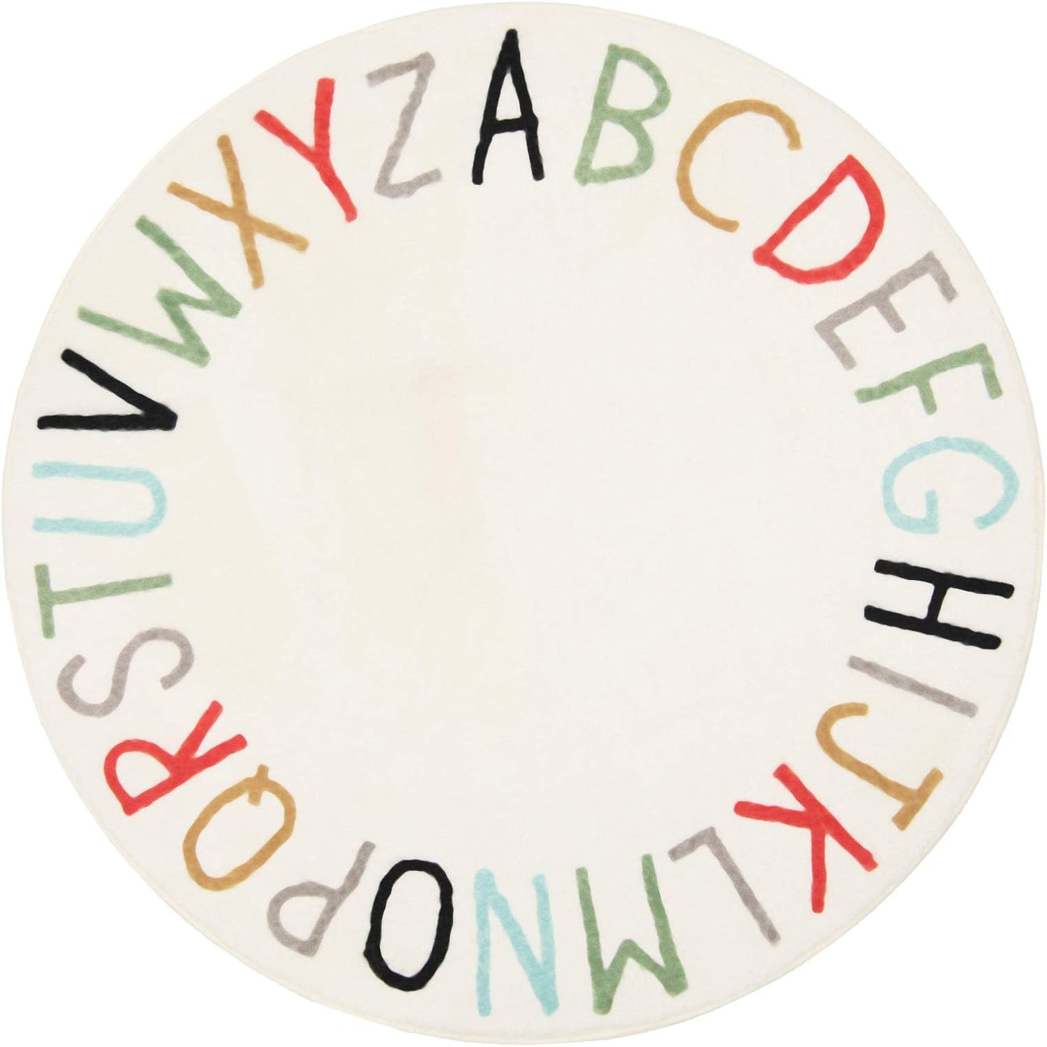 Amazon.com: Topotdor Rainbow Round Kids Play Rug Alphabet Nursery Area Rug Extra Large Soft Crawl... | Amazon (US)