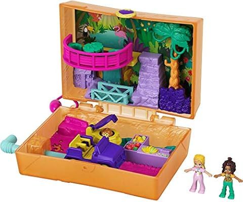 Polly Pocket Jungle Safari Compact with Fun Reveals, Micro Polly and Shani Dolls, 2 Sloth Figures... | Amazon (US)