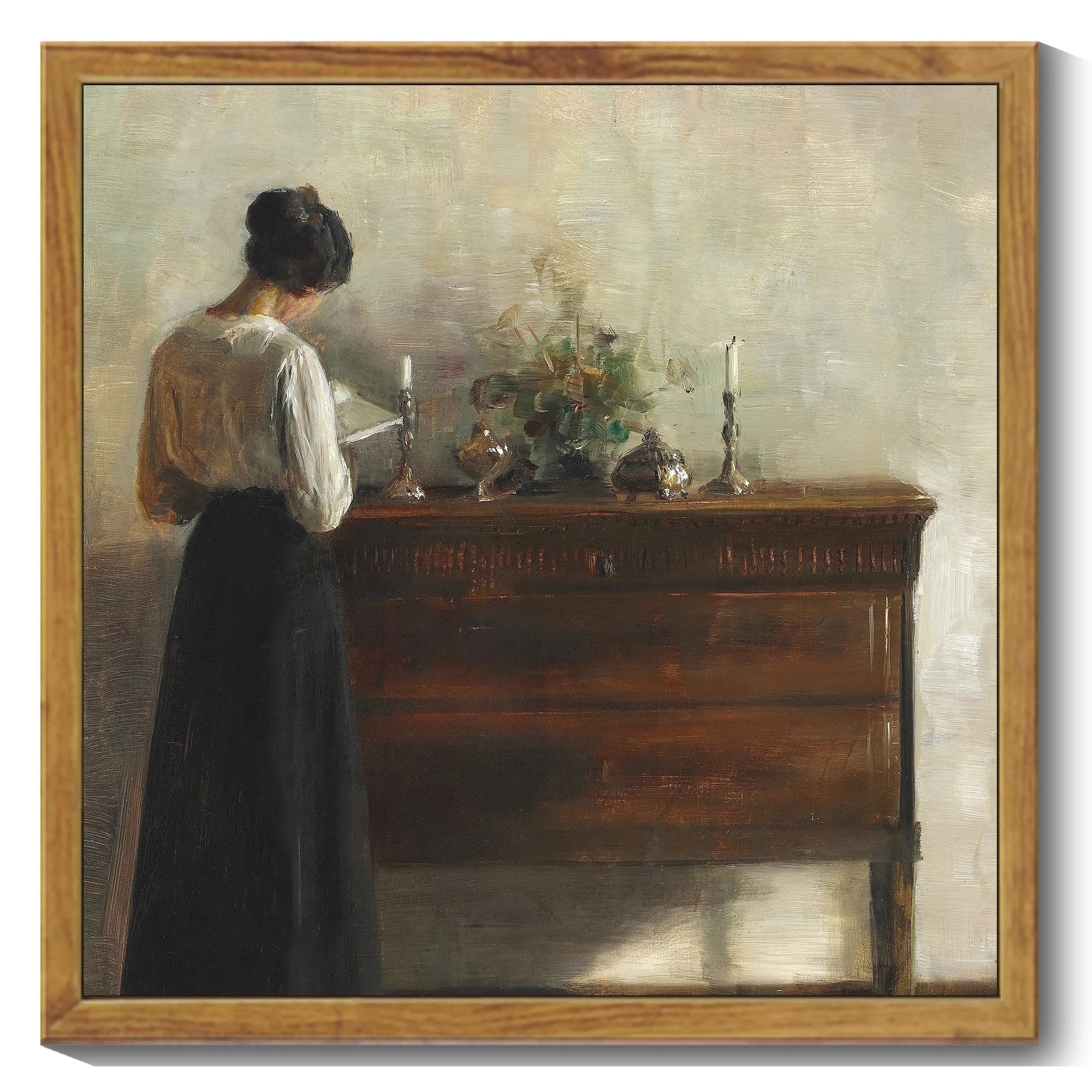 Drsoum Vintage Wall Art Classic Moody Elegant Woman Stands Reading a Book Victorian Wall Prints K... | Walmart (US)