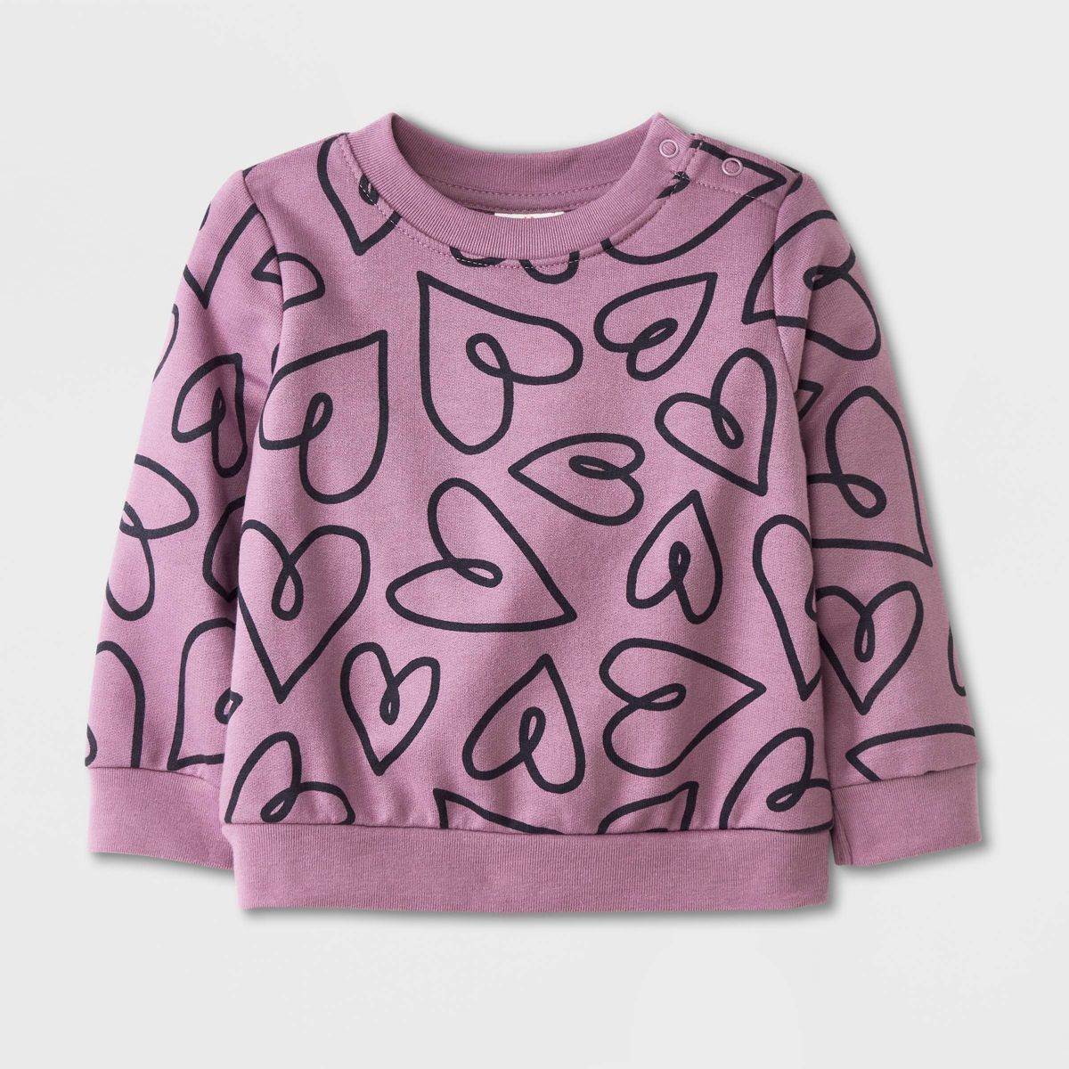 Baby Hearts French Terry Sweatshirt - Cat & Jack™ Purple | Target