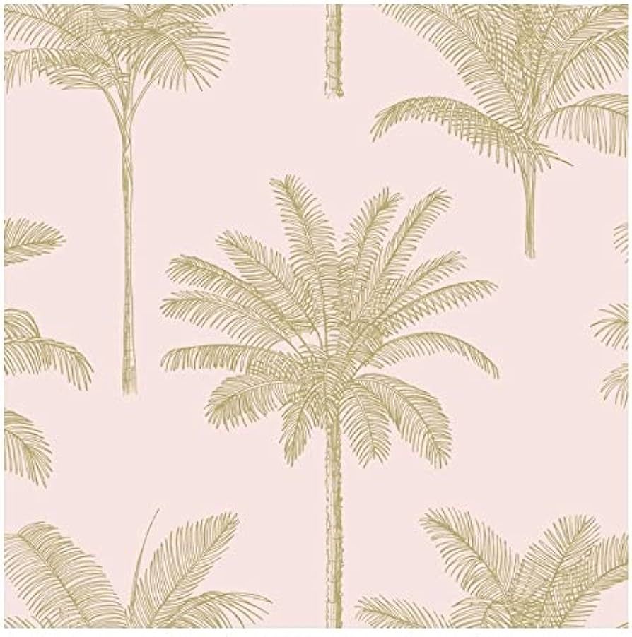 Unknown1 Blush Palm Trees Wallpaper 20.9 X Pink Nature Wildlife Washable | Amazon (US)