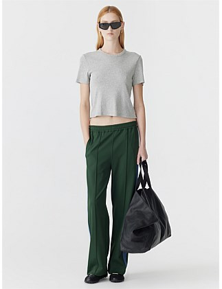 Bassike Twill Stripe Detail Pant With Contrast Side Panel | David Jones | David Jones (Australia & New Zealand)