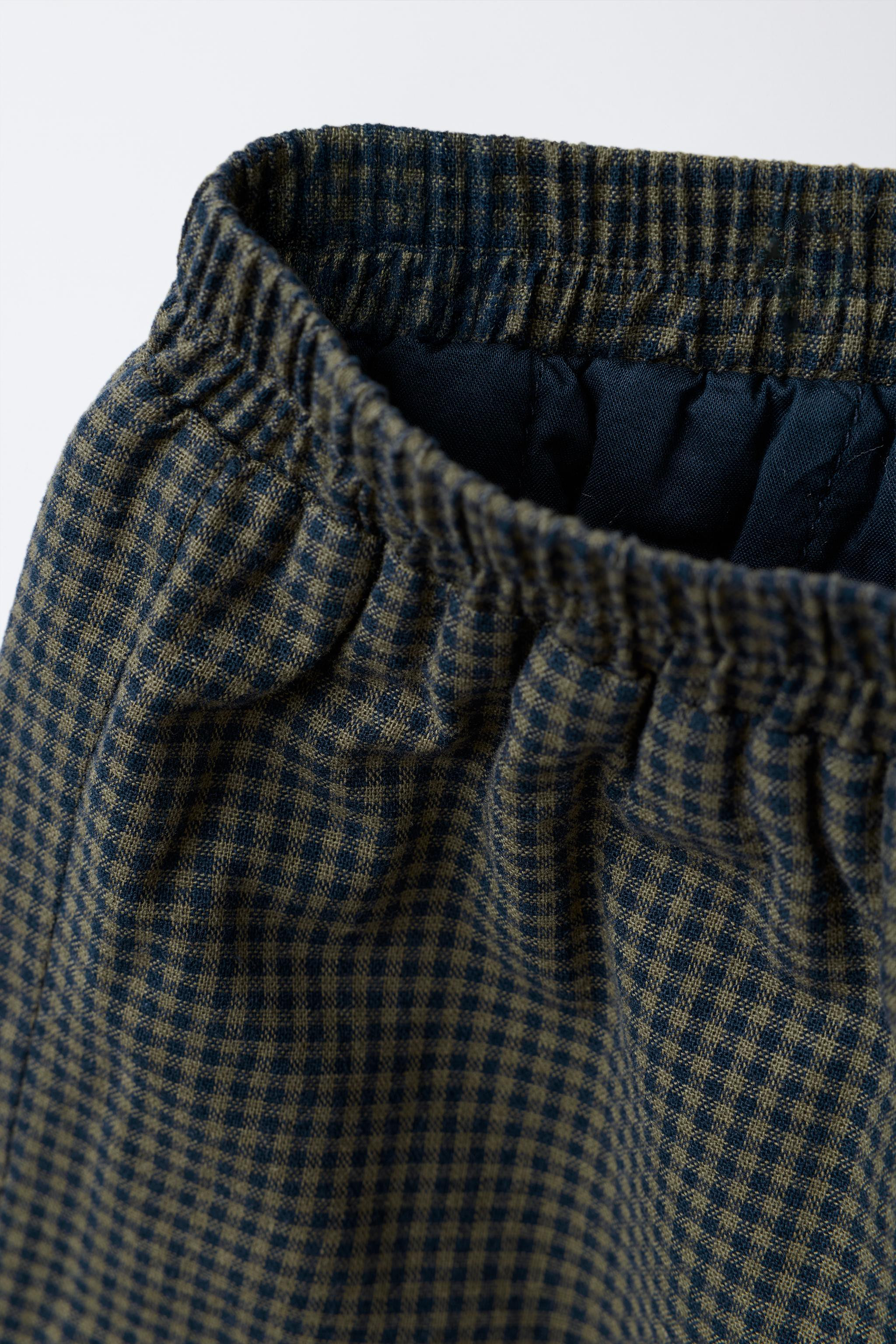 GINGHAM QUILTED PANTS | Zara US