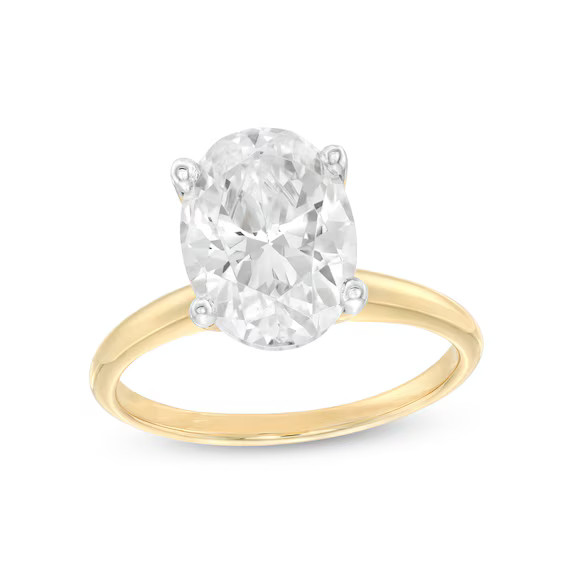 3 CT. Certified Oval Lab-Created Diamond Solitaire Engagement Ring in 14K Gold (I/SI2)|Zales | Zales