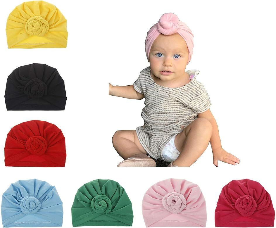 Upsmile Baby Girl Hat Newborn Hospital Hat Infant Turban Nursery Beanie Headwrap | Amazon (US)