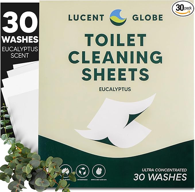 Lucent Globe Toilet Cleaning Sheets | Strips - Tough on Dirt & Stains - Safe for Toilets & Septic... | Amazon (US)