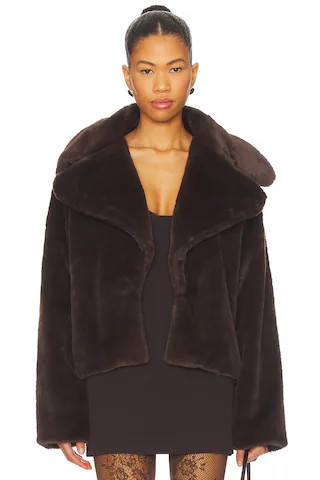 superdown Willow Faux Fur Coat in Brown from Revolve.com | Revolve Clothing (Global)