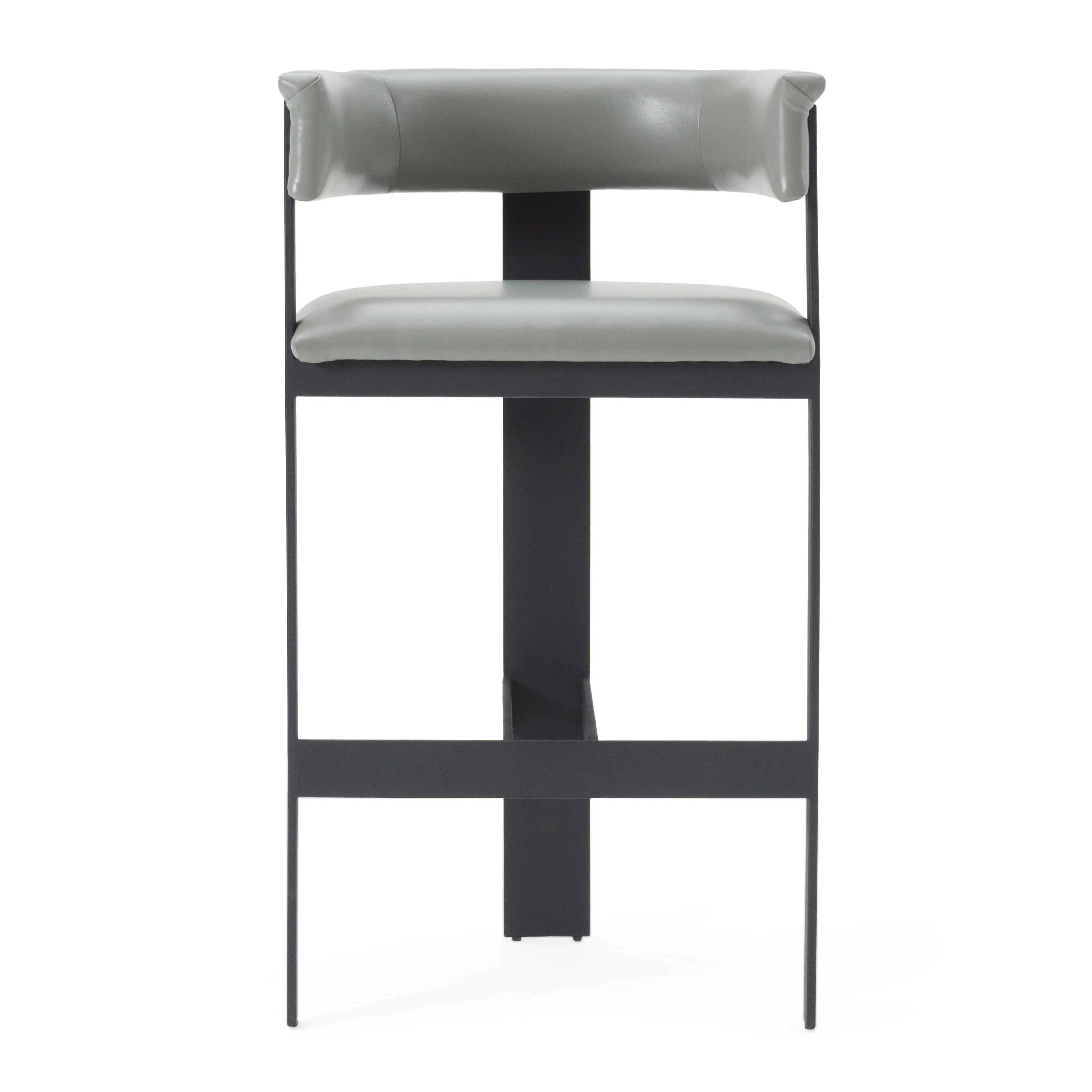 Ferol - Modern Grey Faux Leather + Black Barstool | Wayfair North America