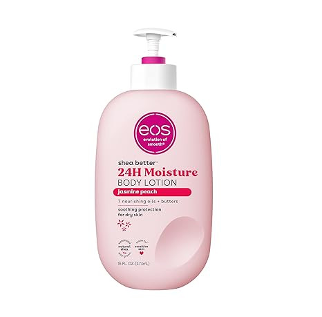 eos Shea Better Body Lotion- Jasmine Peach, 24-Hour Moisture Skin Care, Lightweight & Non-Greasy,... | Amazon (US)