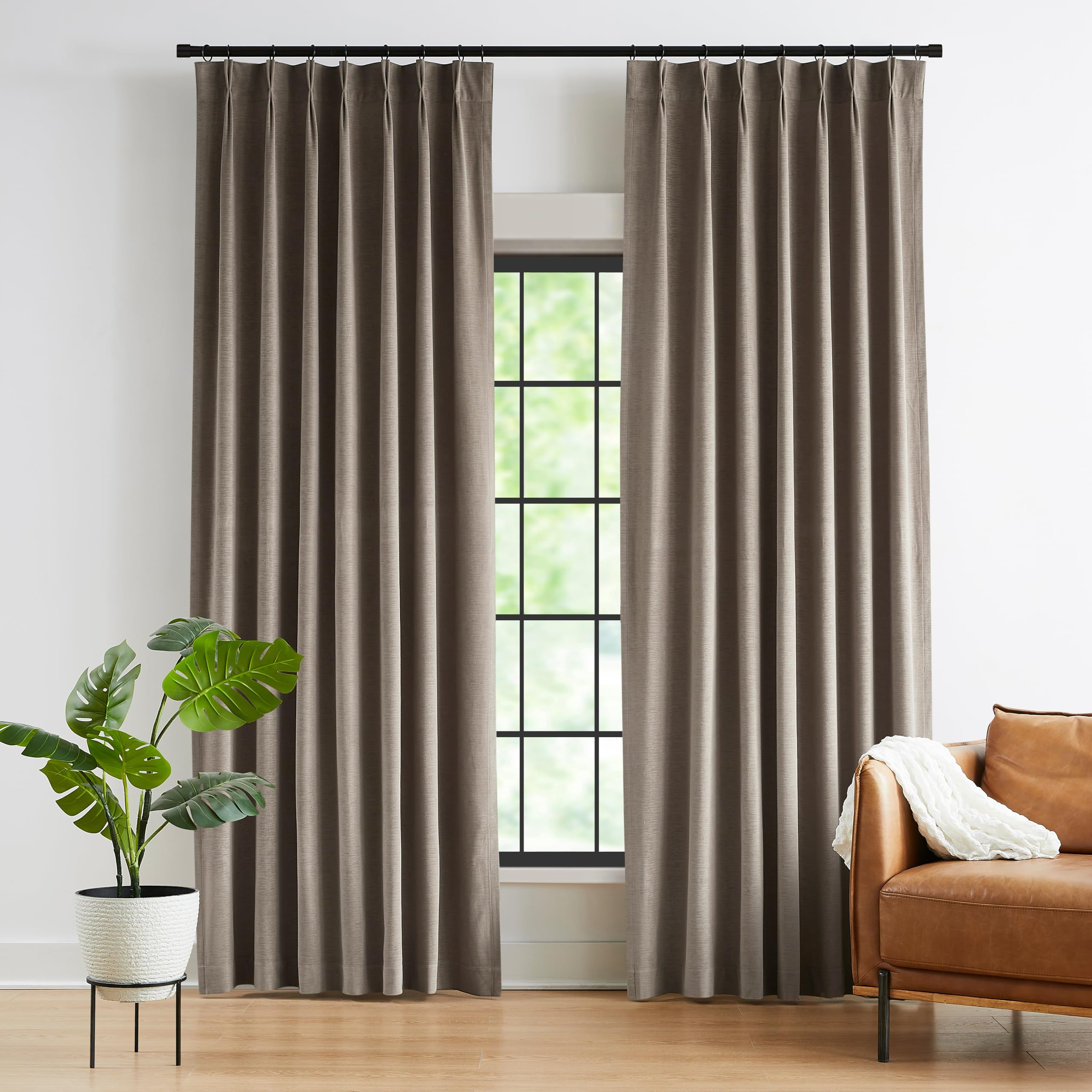 Kayne Studio Back Tab Velvet Pinch Pleated Curtains 84 Inch Long,Room Darkening Thermal Insulated... | Amazon (US)