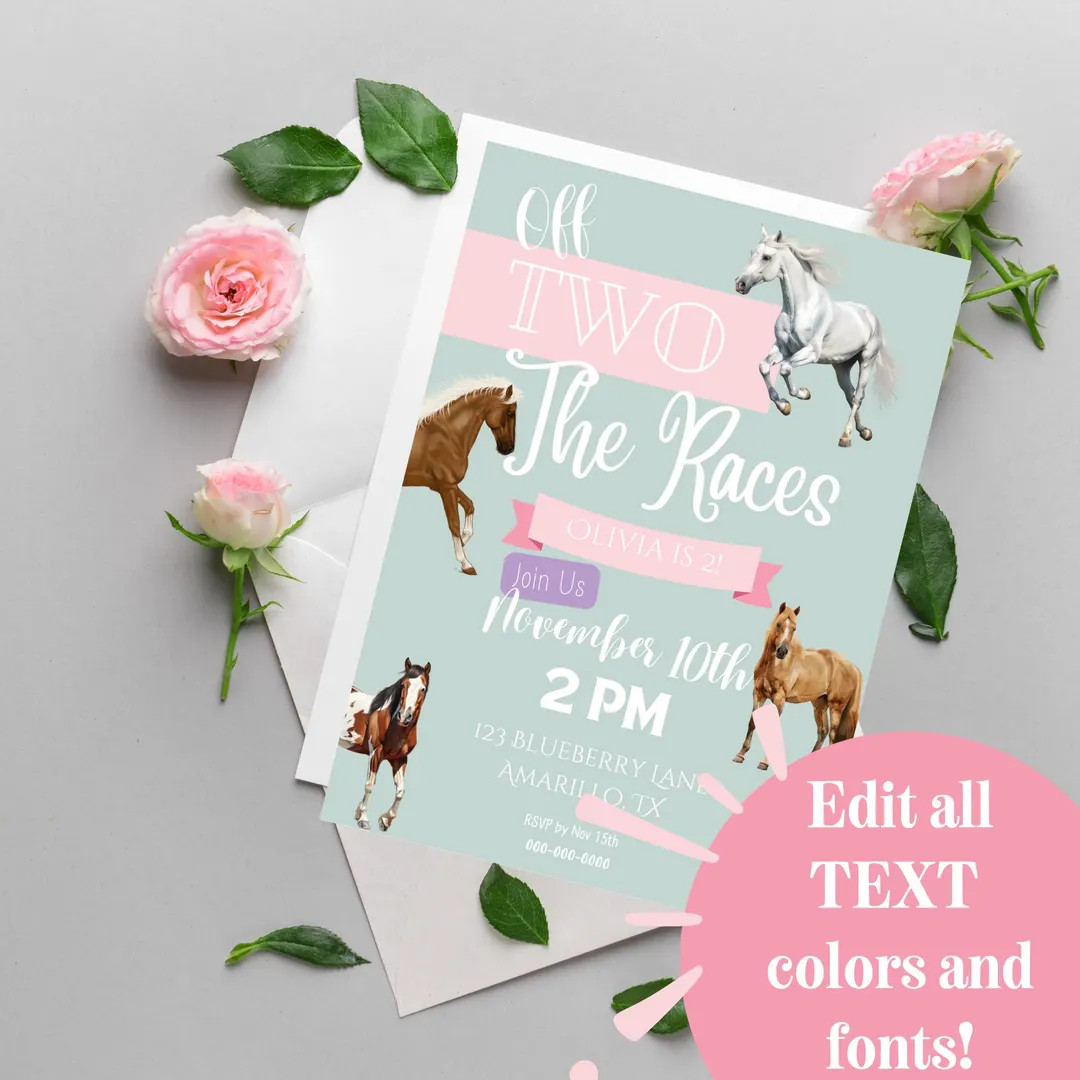 Off TWO the Races Horse Birthday - Etsy | Etsy (US)