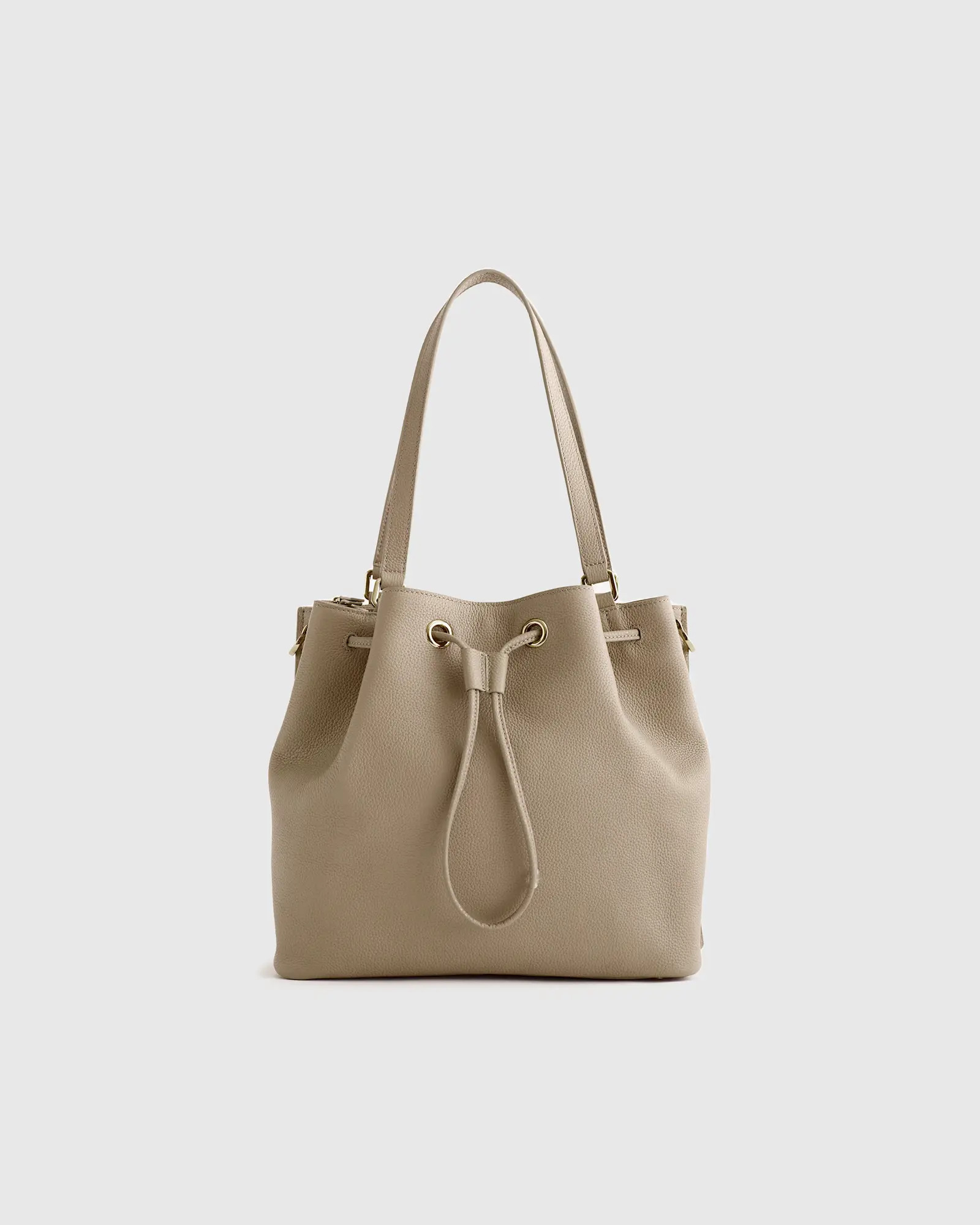 Italian Leather Triple Compartment Bucket Bag | Quince