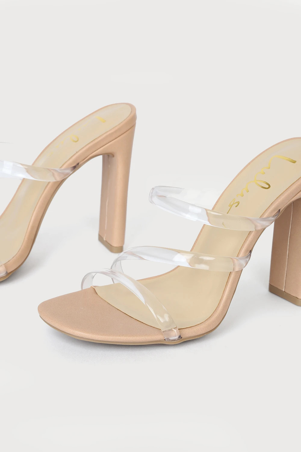 Ferrara Clear and Light Nude High Heel Sandals | Lulus (US)